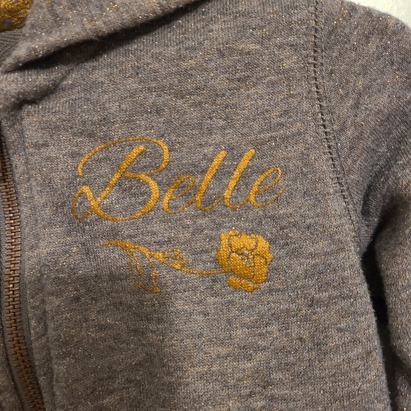 Genuine Disney Girls Gray Belle Zip Up Hoodie Sweater - Picture 2 of 5